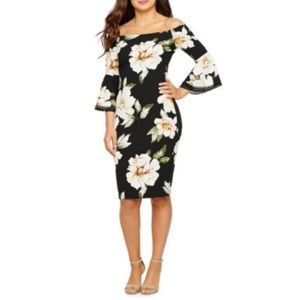 Premier Amour Midi Off the Shoulder Dress